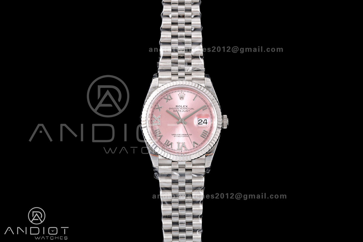DateJust 36 SS 126234 VSF 1:1 Best Edition 904L Steel Pink Diamonds Roman Dial on Jubilee Bracelet VS3235 V2